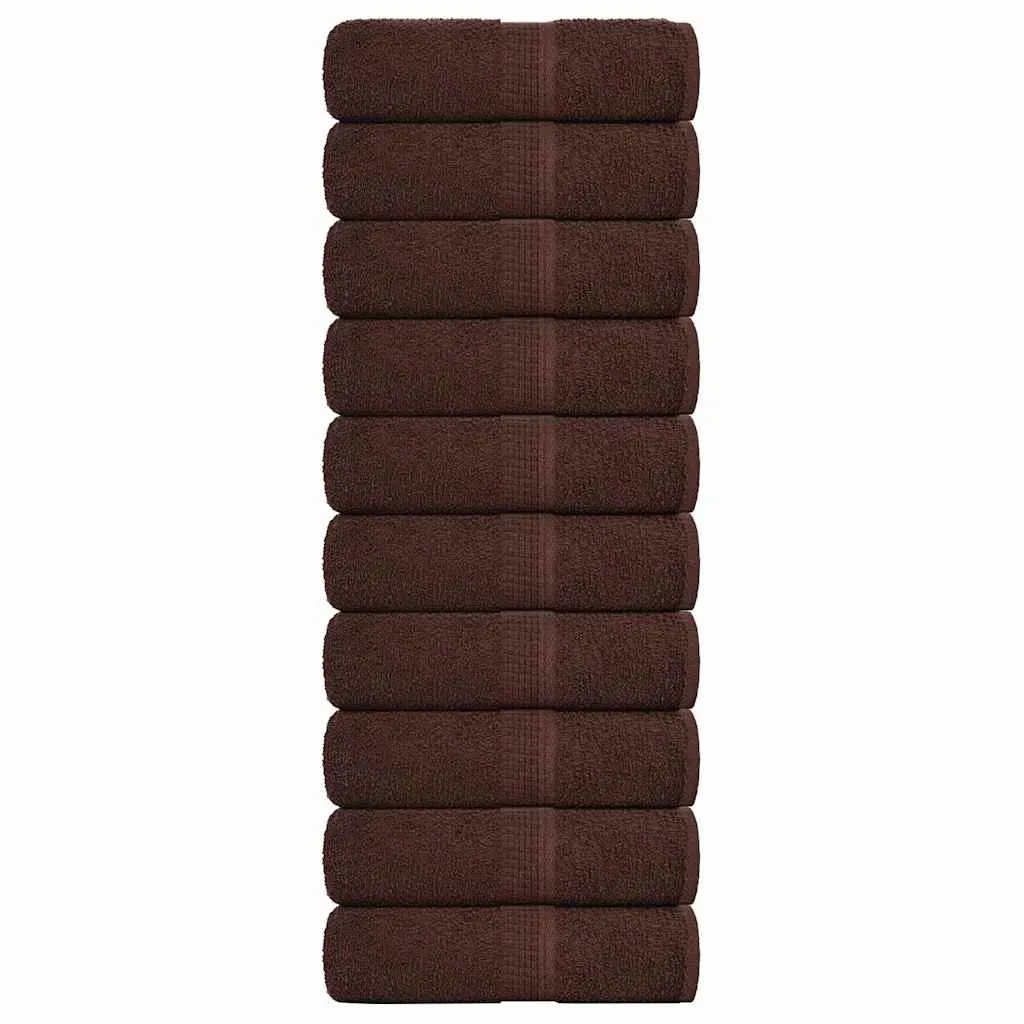 Soap Towels 10 pcs Brown 30x30 cm 360 gsm 100% Cotton