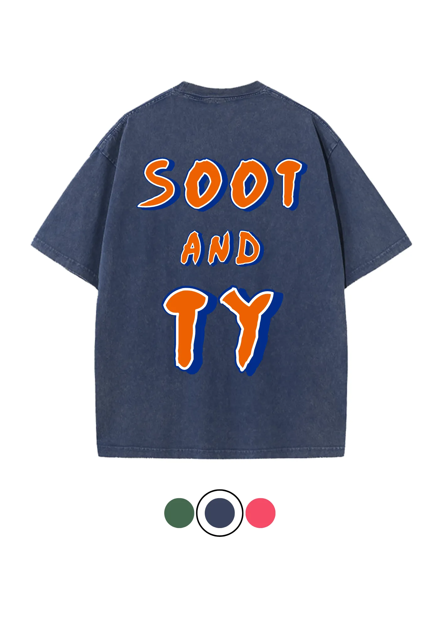 Soot and Ty Brand Name Print Relaxed Fit Stonewash T-shirt