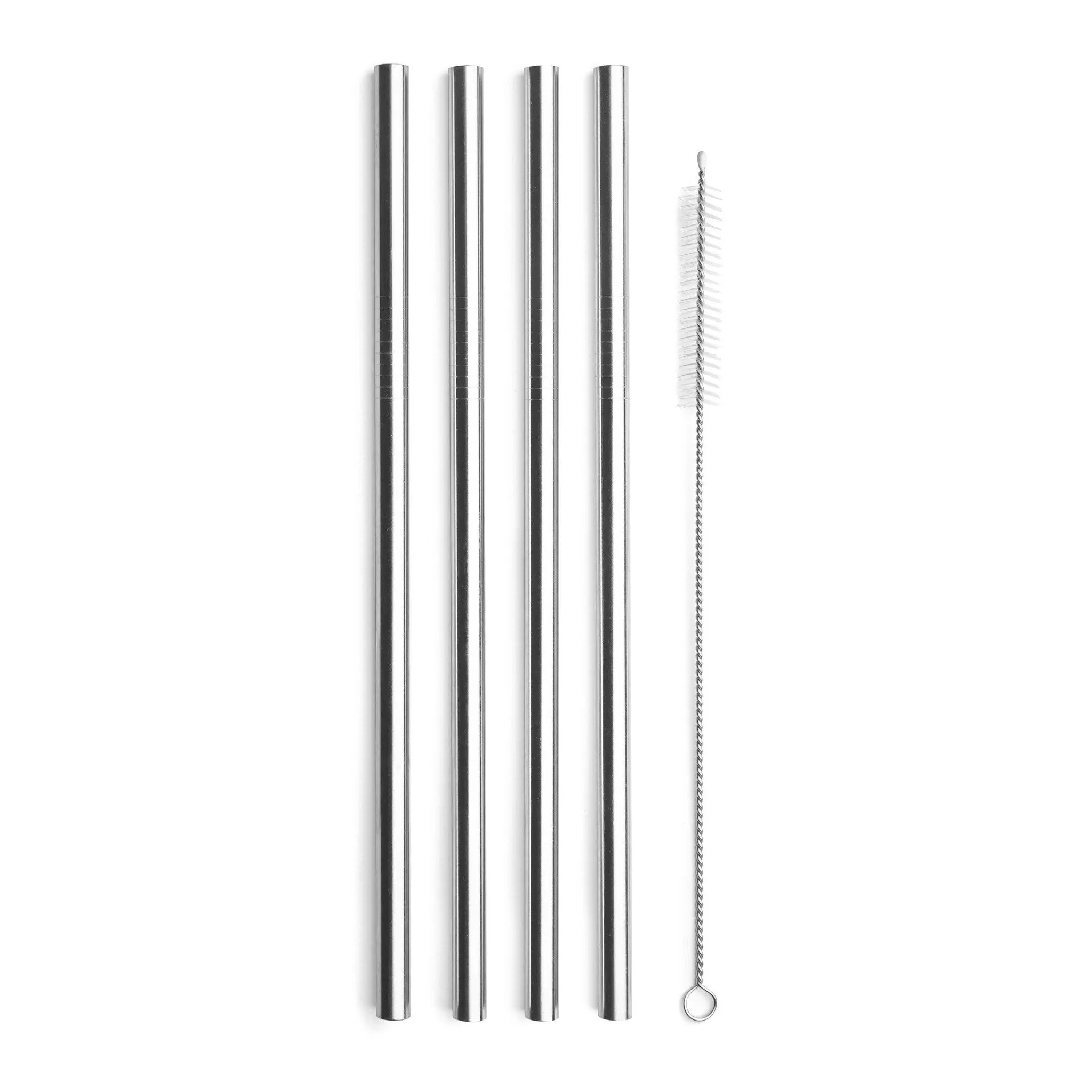 Straight Stainless Steel Straws Set of 4