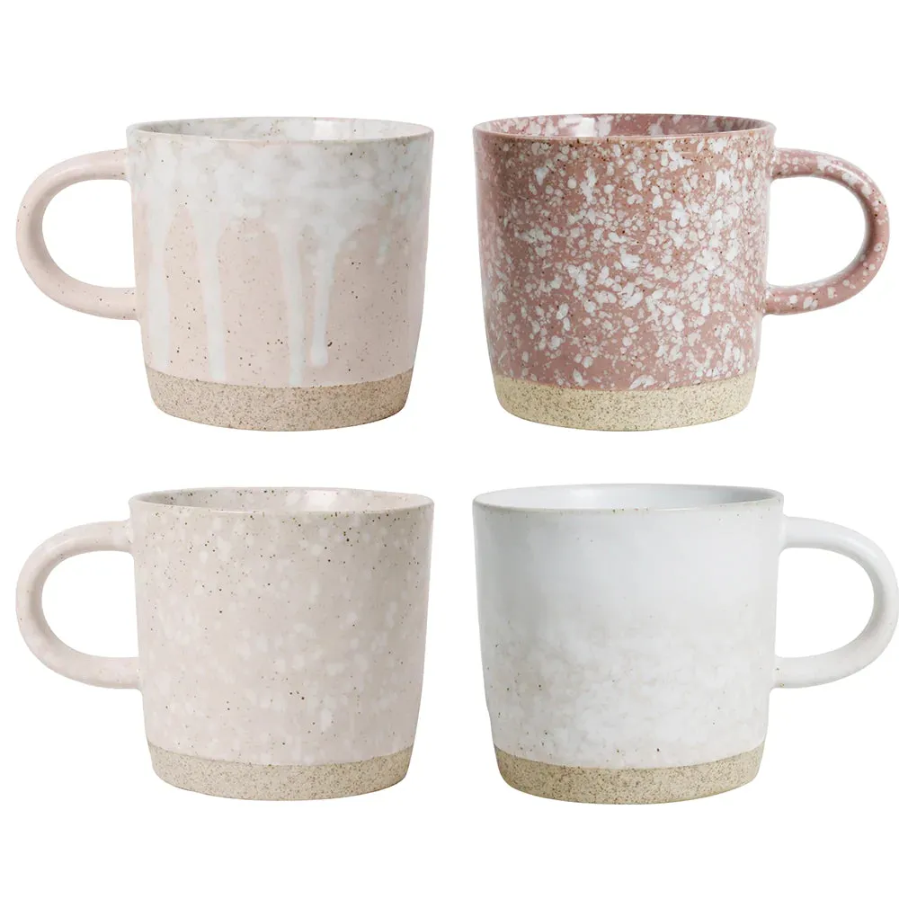 Strata Mugs in Pink - 4 Pack Mixed