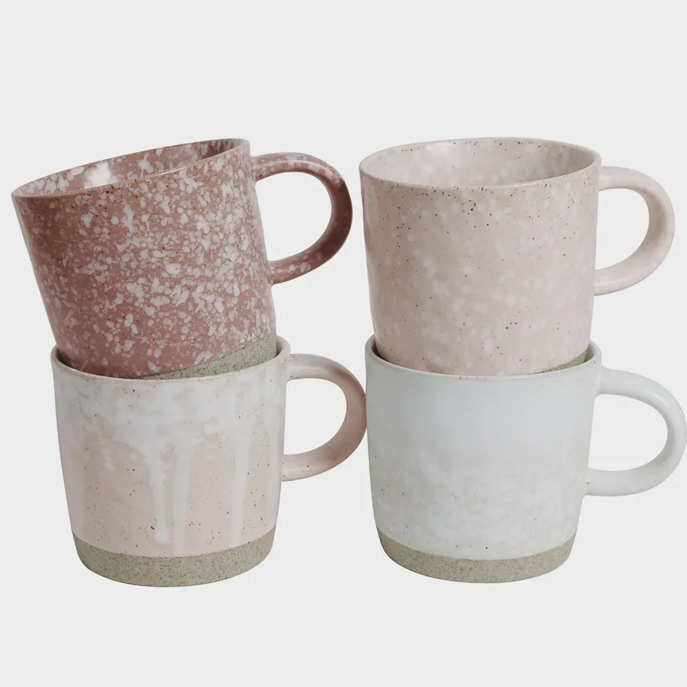 Strata Mugs in Pink - 4 Pack Mixed