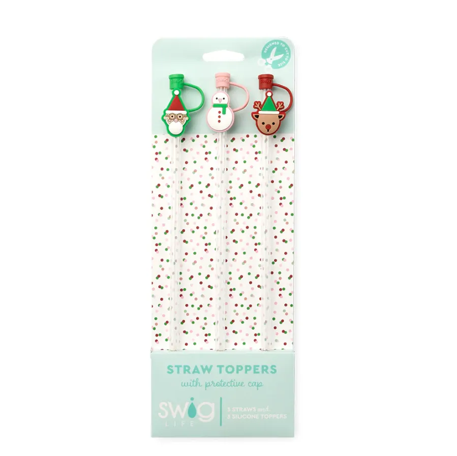 Swig Straw Topper Christmas Crew Set of 3