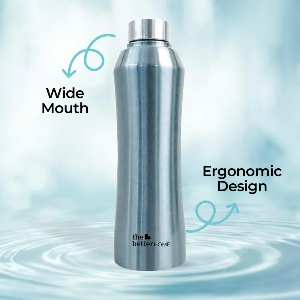 The Better Home 1 litre Stainless Steel Water Bottle | Leak Proof, Durable & Rust Proof | Non-Toxic & BPA Free Eco Friendly Stainless Steel Water Bottle | Pack of 5 Metalic Blue (Blue)