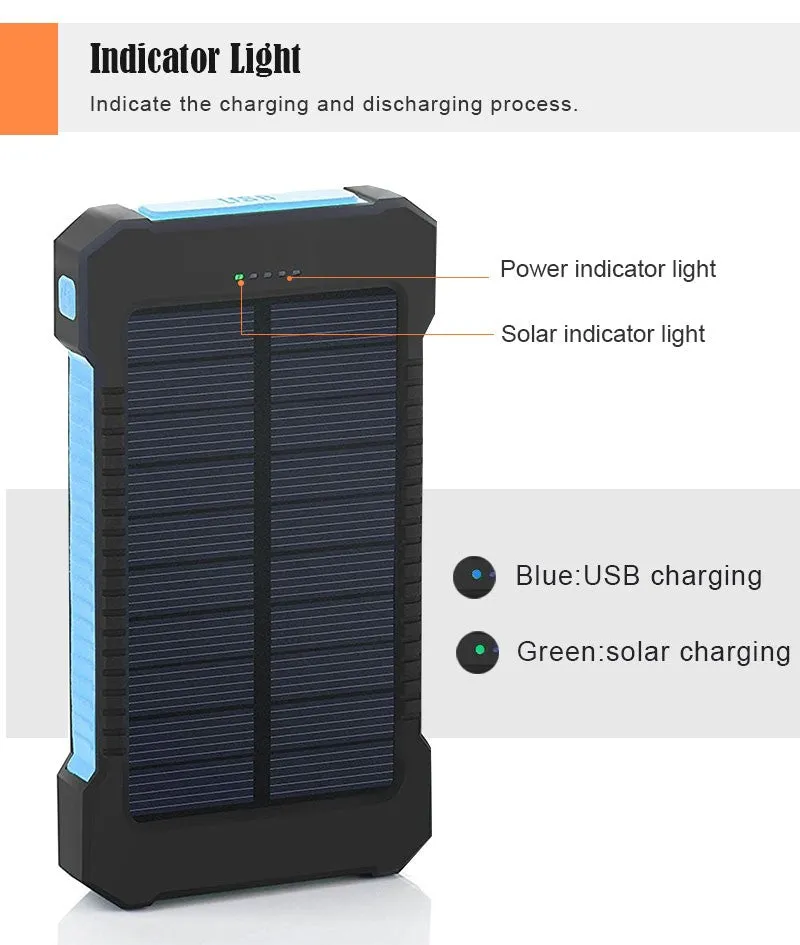 Top Solar Charger Power Bank Waterproof 30000mAh