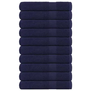 Towels 10 pcs Navy Blue 100x200 cm 360 gsm 100% Cotton