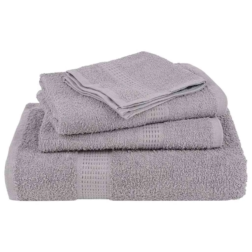 Towels 2 pcs Grey 100x200 cm 360 gsm 100% Cotton