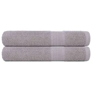 Towels 2 pcs Grey 100x200 cm 360 gsm 100% Cotton