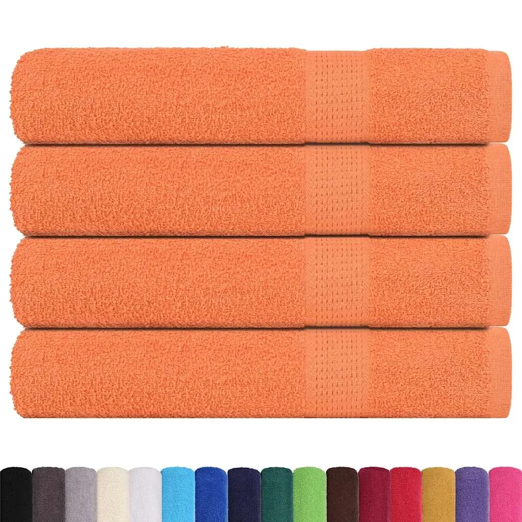 Towels 4 pcs Orange 100x200 cm 360 gsm 100% Cotton