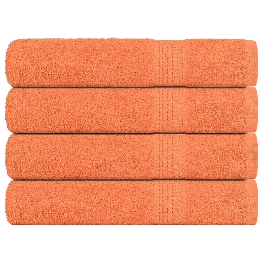 Towels 4 pcs Orange 100x200 cm 360 gsm 100% Cotton