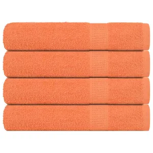 Towels 4 pcs Orange 100x200 cm 360 gsm 100% Cotton