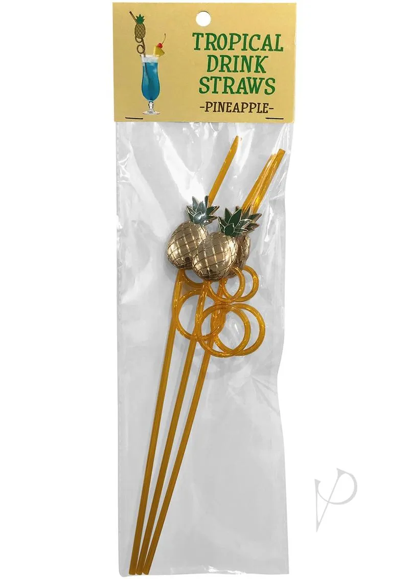 Tropical Drink Straws Pineapple