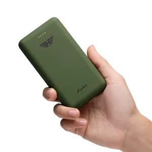 URBN 20000 mAh Li-Polymer Ultra Compact Power Bank | 12W Fast Charge | Dual USB Output | Type C & Micro Input Only | Pocket Size | Made in India (Camo)