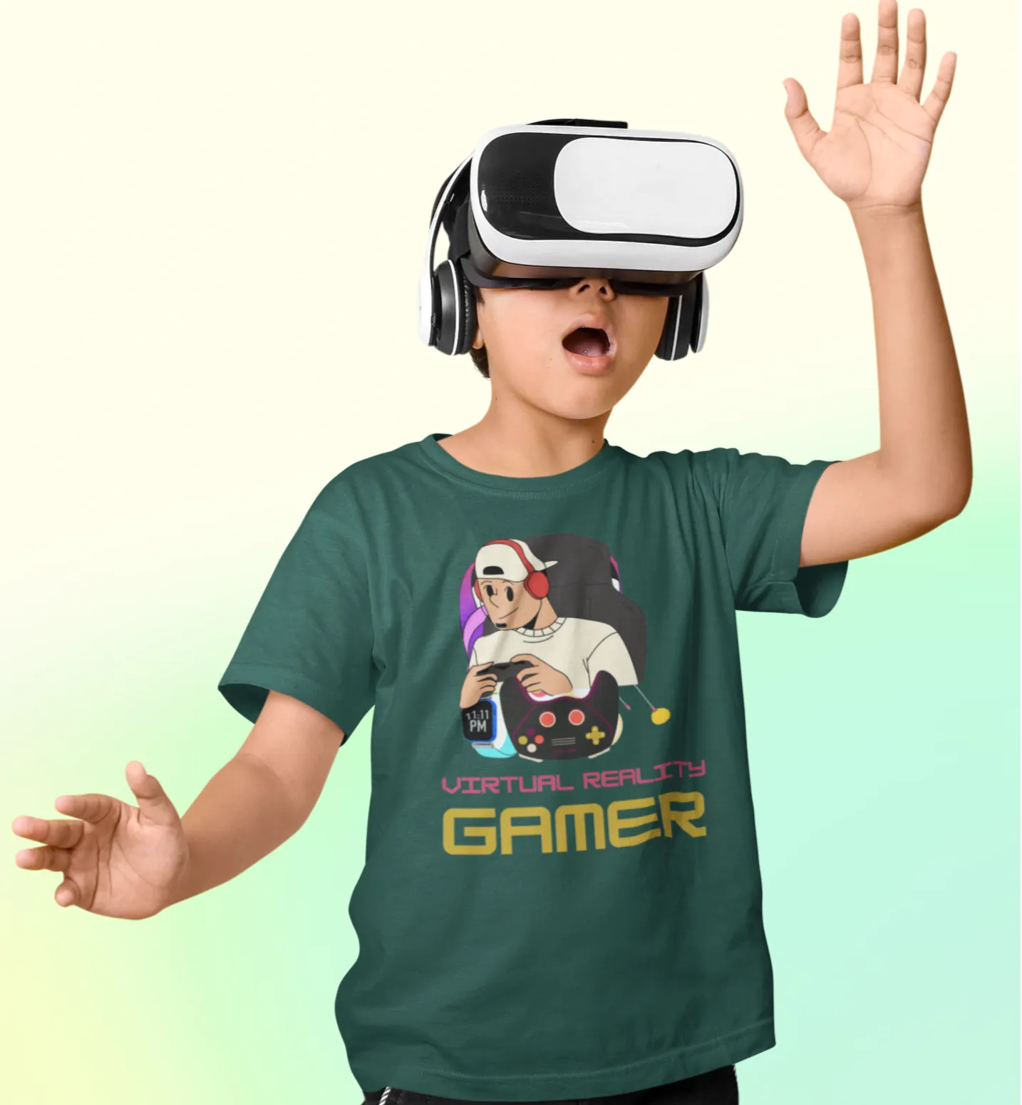 VR Gamer T Shirt for Kids D56