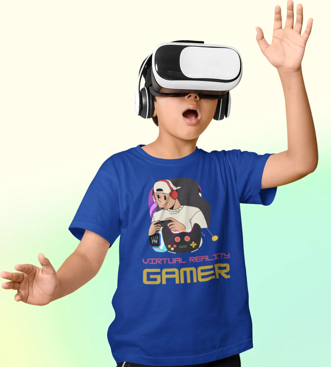 VR Gamer T Shirt for Kids D56