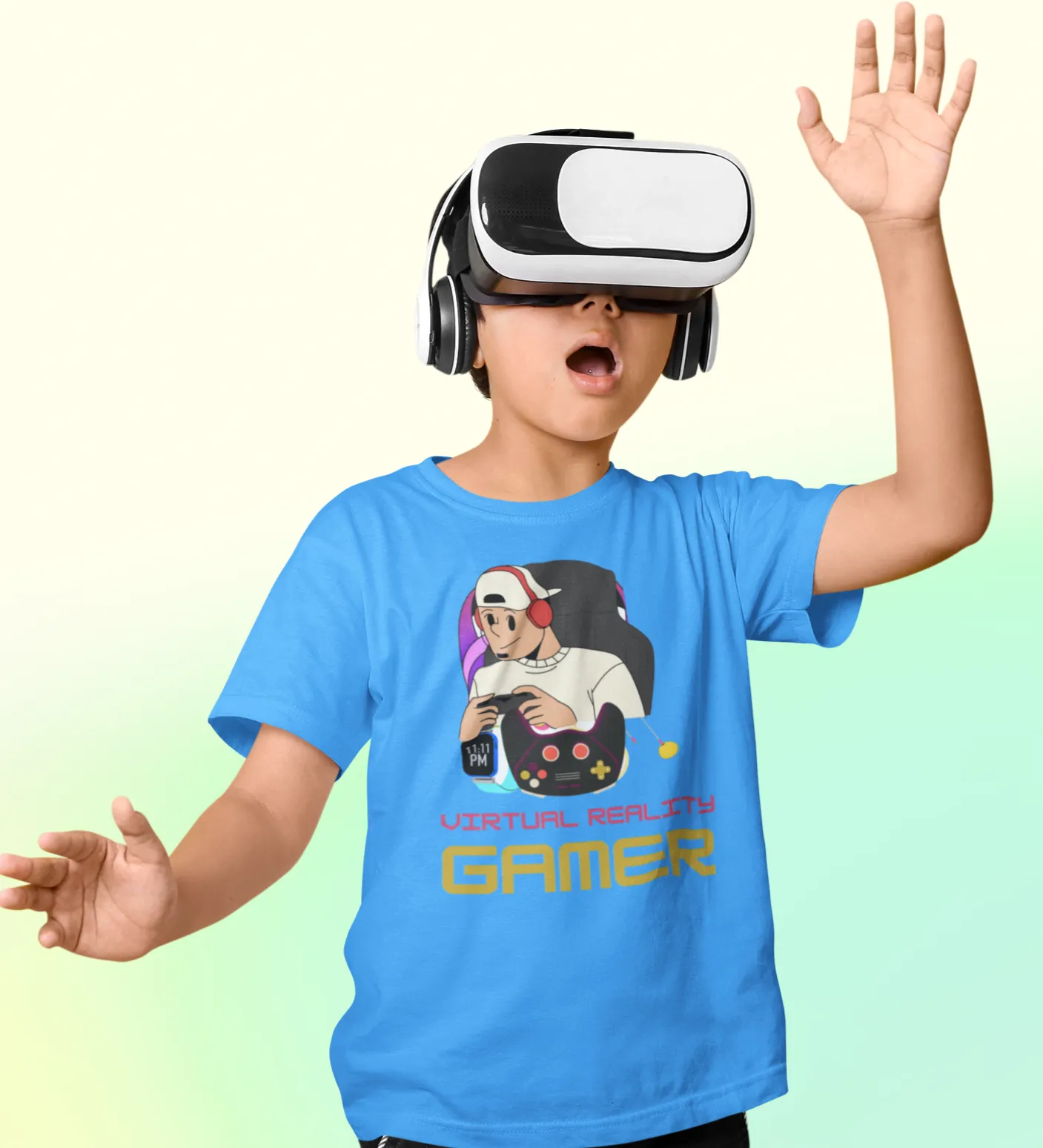 VR Gamer T Shirt for Kids D56