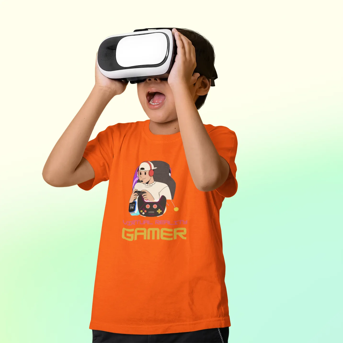 VR Gamer T Shirt for Kids D56