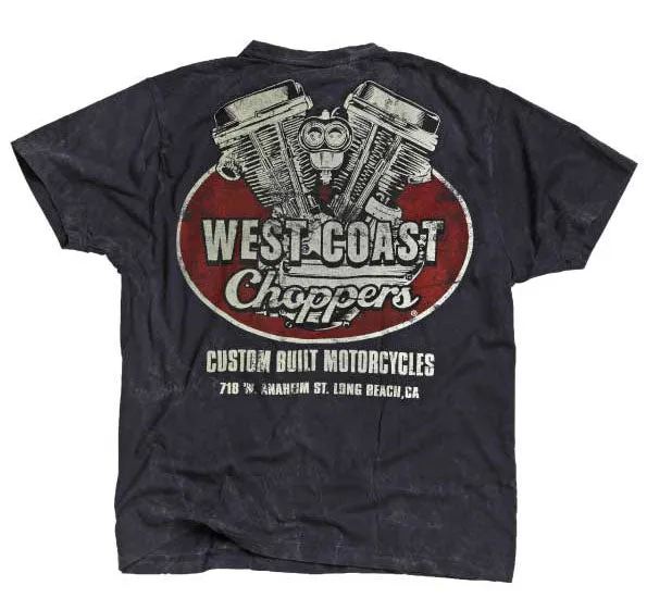 West Coast Choppers Panhead Tee - Vintage Blue